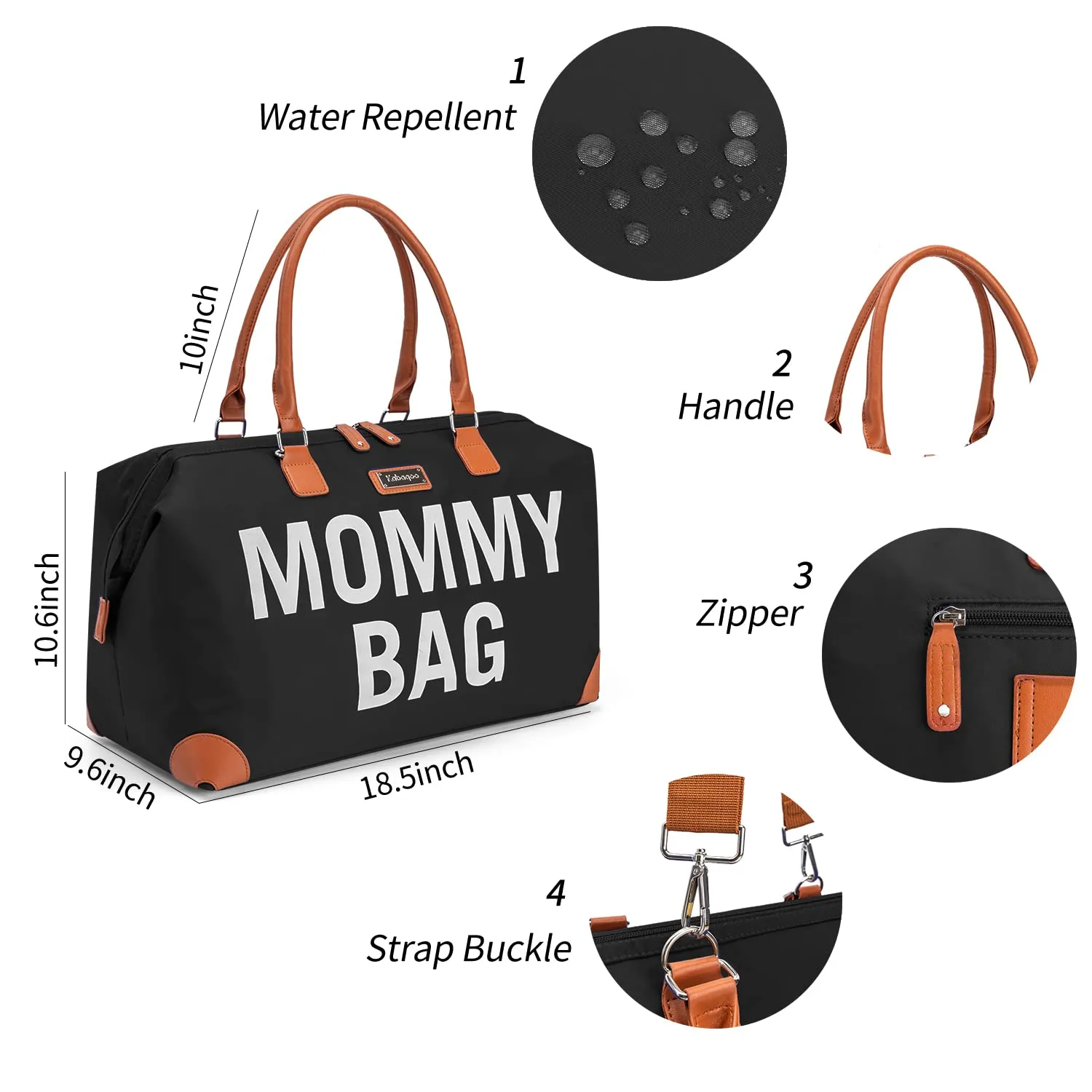 Large Mommy HandBag for Hospital, Diaper Bag with Changing Pad MMB-4