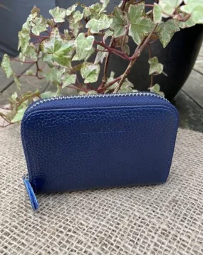 Leather Card Holder Purse - Blue