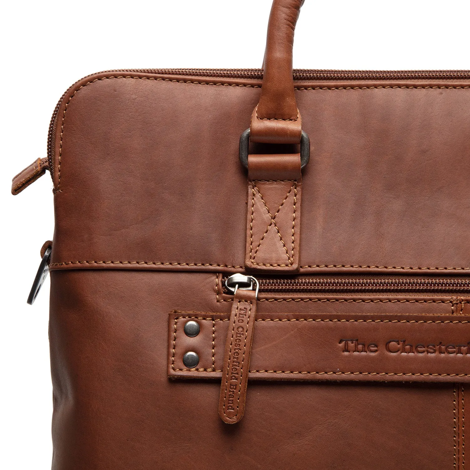 Leather Laptop Bag Cognac Cameron