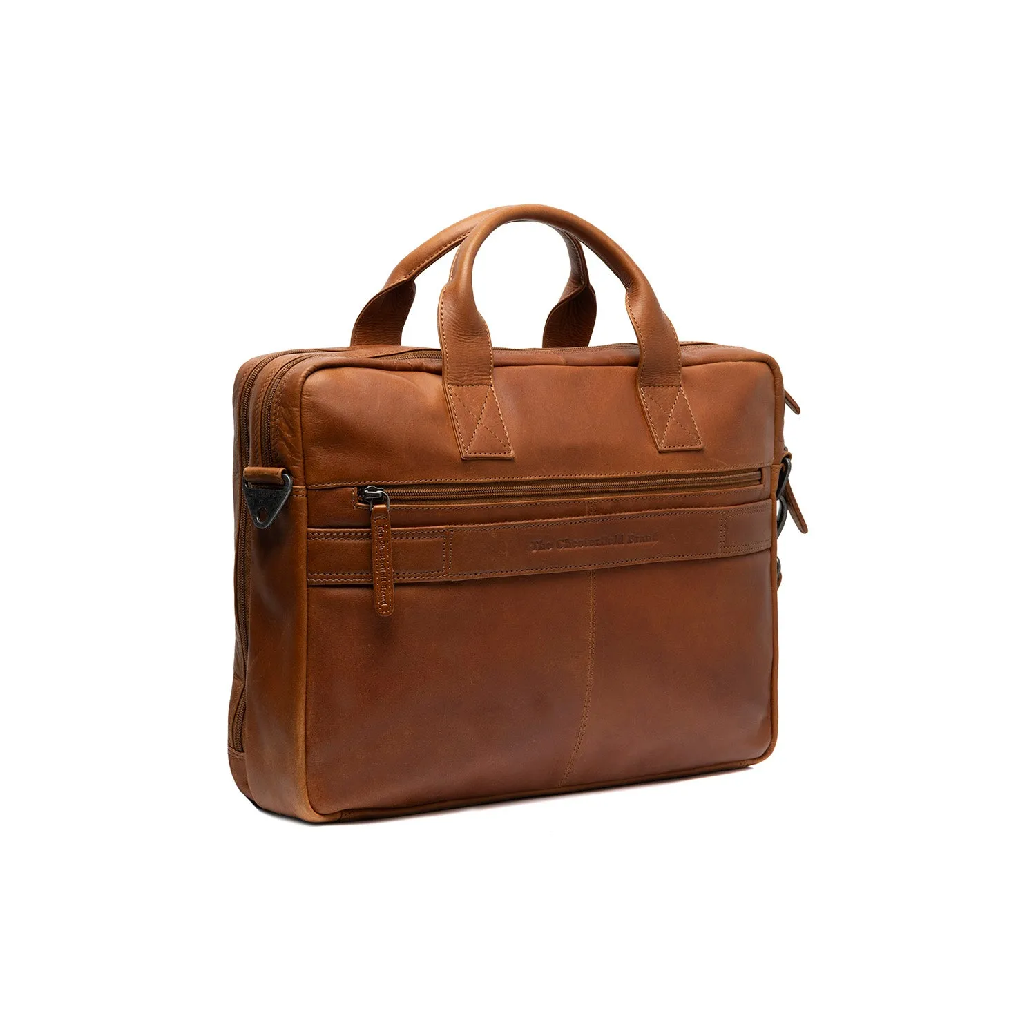 Leather Laptop Bag Cognac Frazer