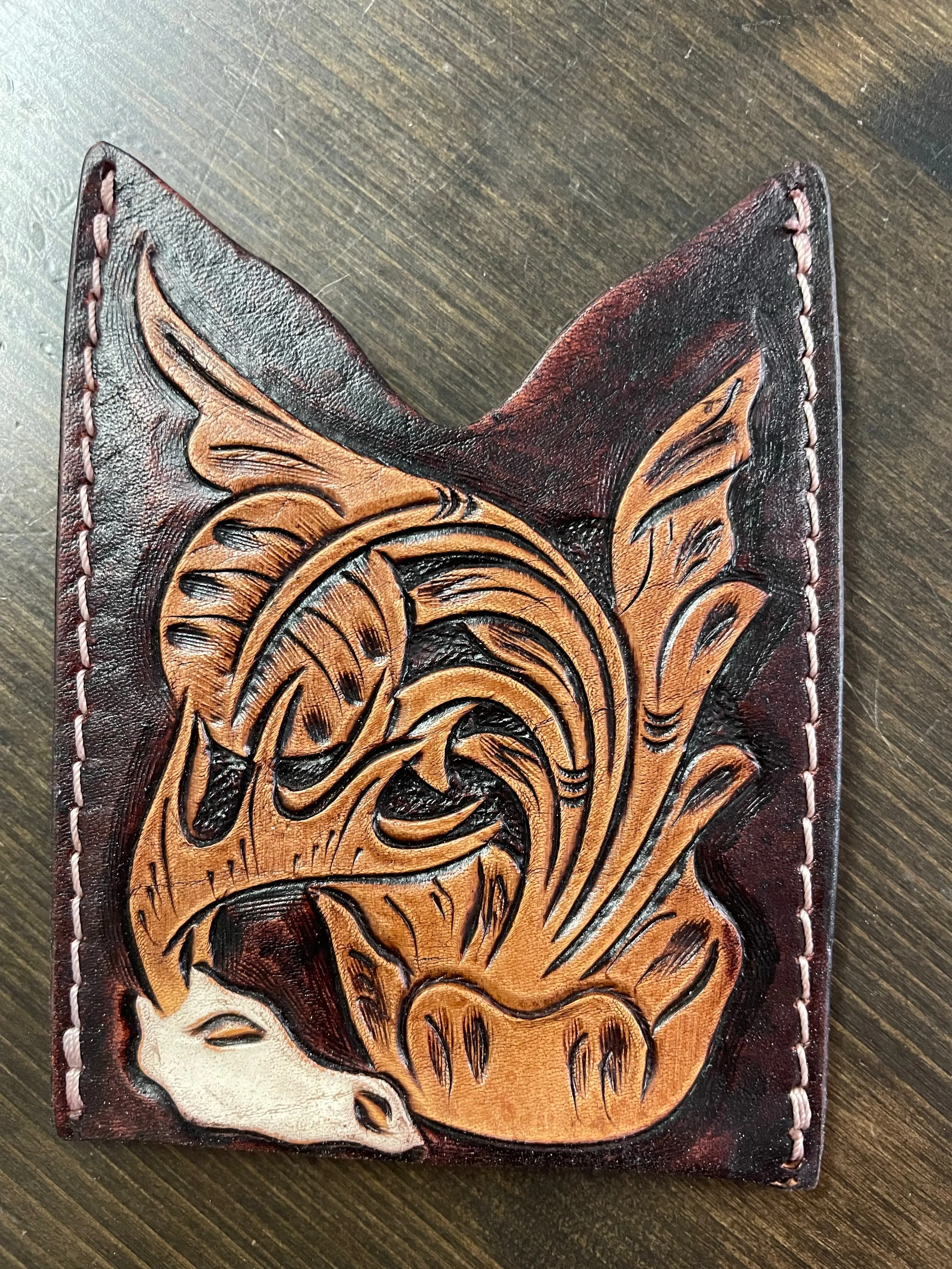 Leather Tooled Card Keeper