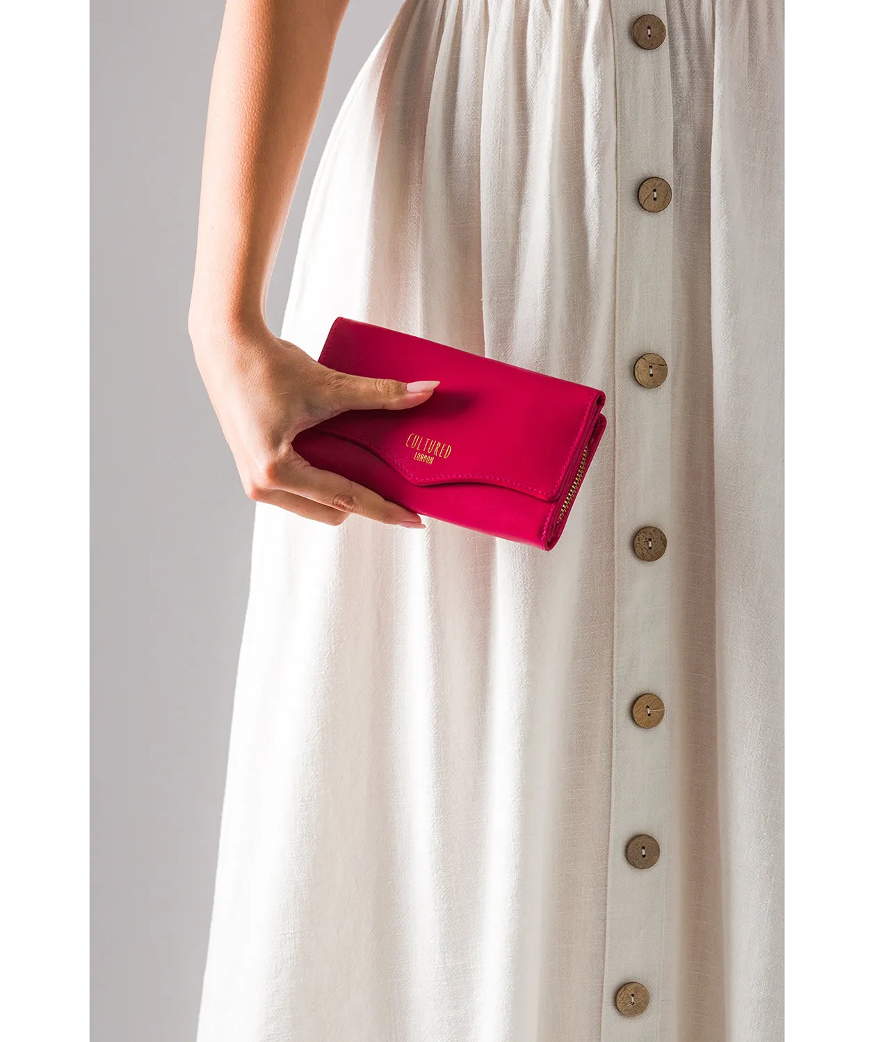 'Letitia' Fushia Leather Purse