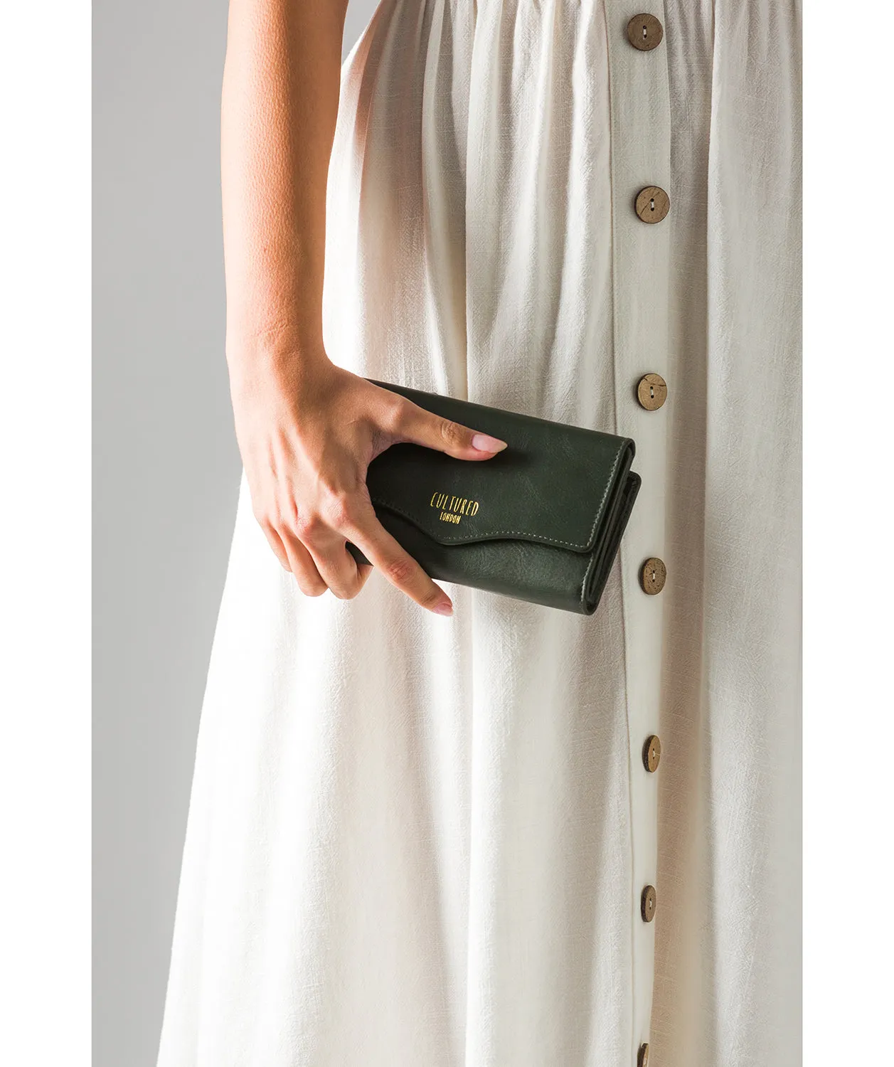 'Letitia' Garden Green Leather Purse