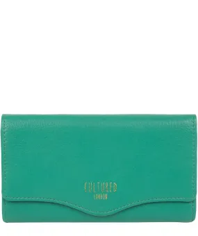 'Letitia' Leaf Green Leather Purse