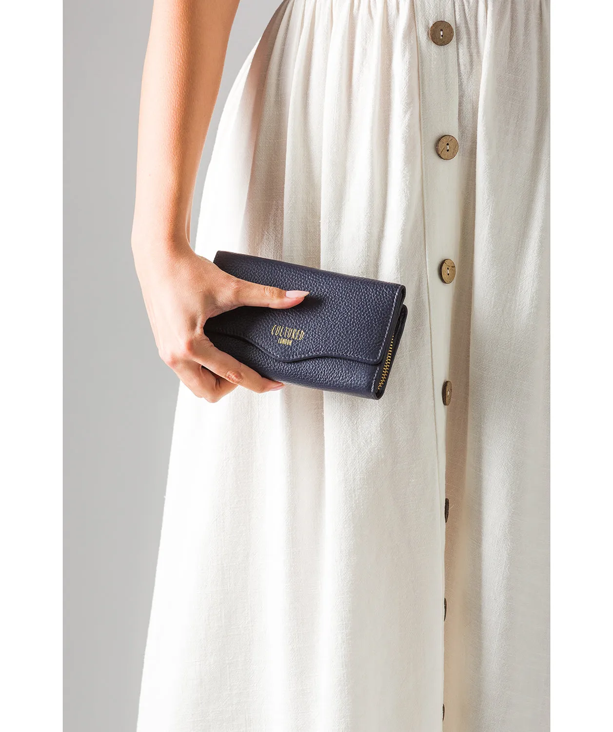 'Letitia' Oxford Blue Leather Purse