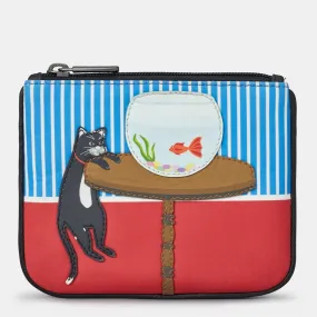 Lichfield Leather Yoshi Cat & Fish Zip Top Purse