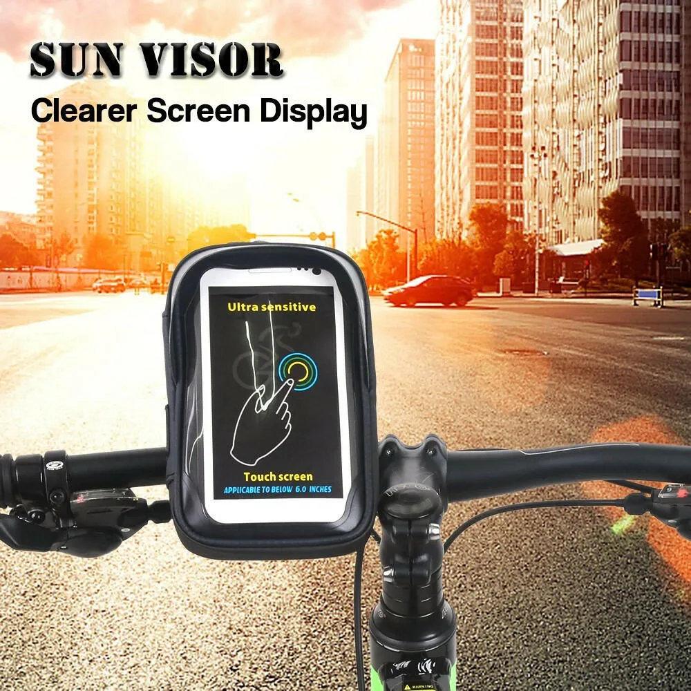 Lixada Waterproof Cycling Bike Bicycle Handlebar Bag Touchscreen Cell Phone Mount Holder Bag for 6.0 Inch Smartphone