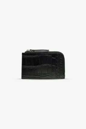 Lola Coin Purse Black Croco Classic Leather