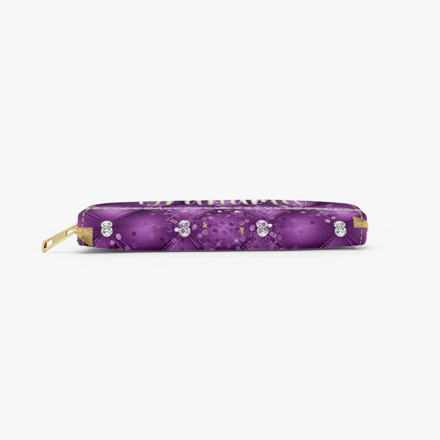 Long Type Zipper Purse - Purple Floral - Grandma