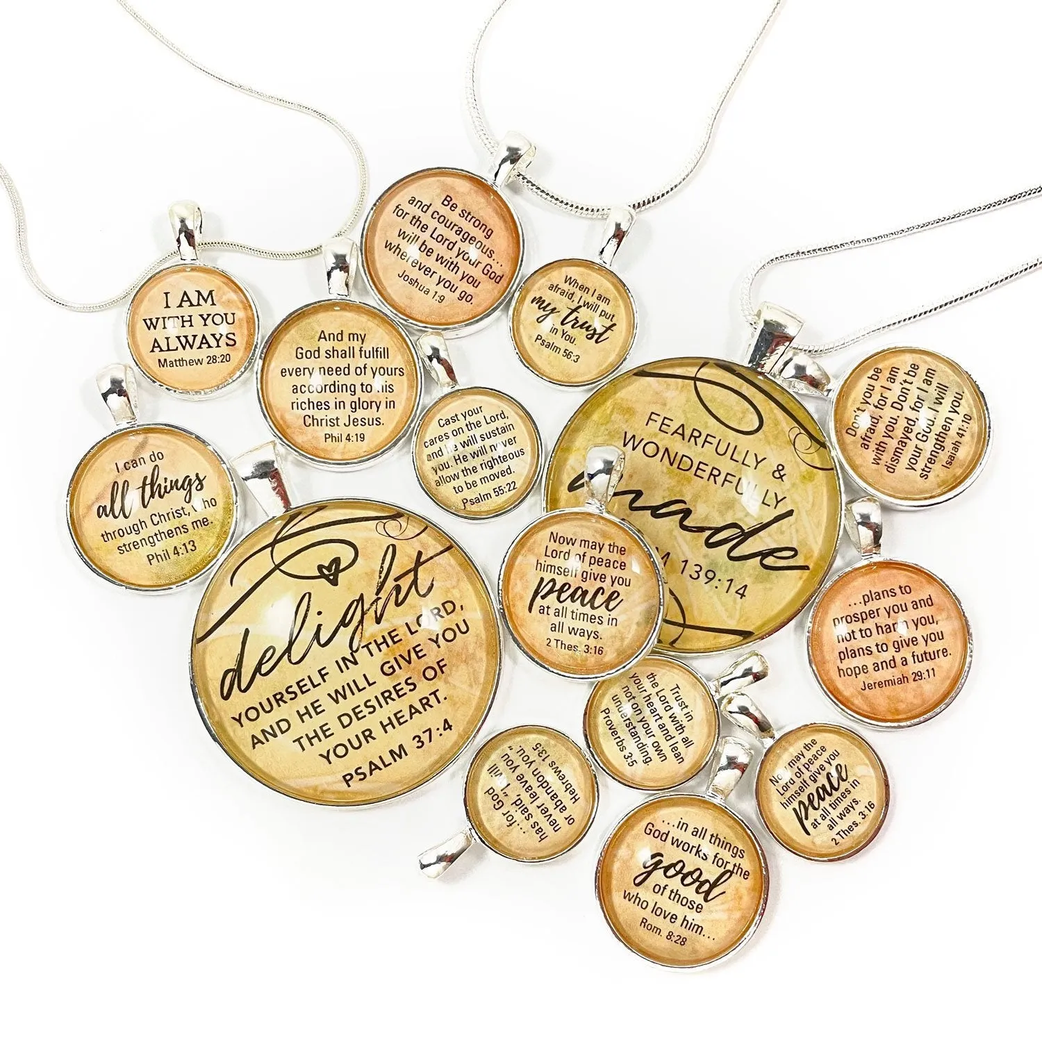 Loved & Chosen – Silver-Plated Scripture Christian Pendant Necklaces (2 Sizes) – Add a Matching Charm Bangle!