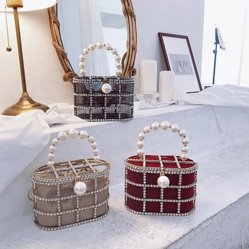 Luxe and Rhinestone Studded Basket Bags