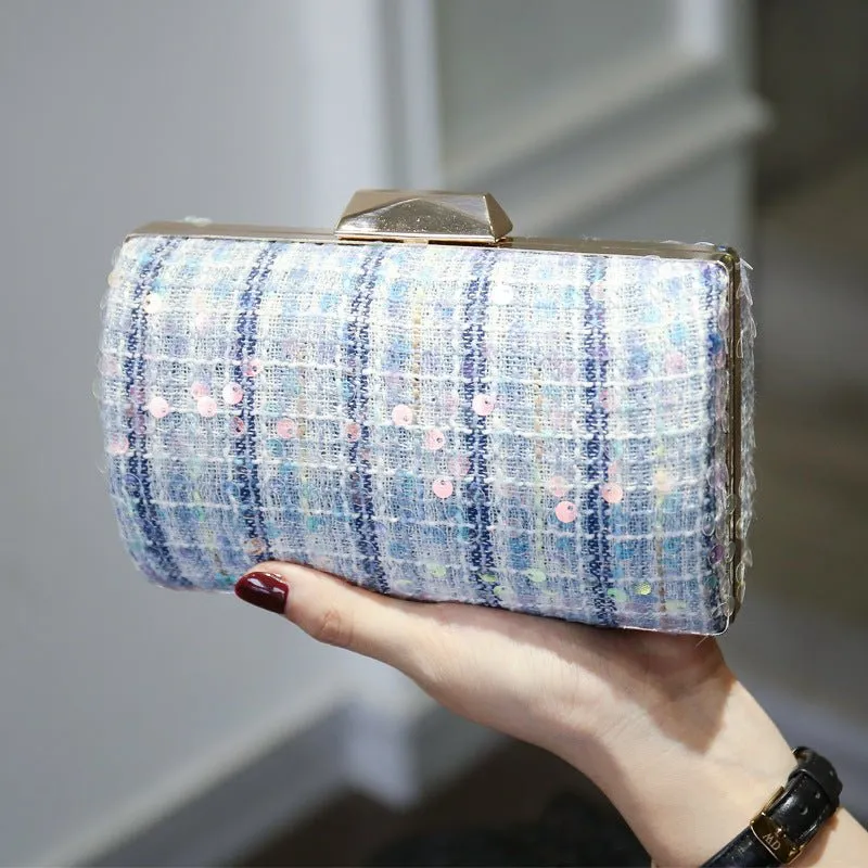 Luxy Moon Cylindrical Sequined Crossbody Clutch Bag