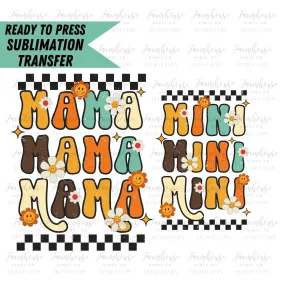 Mama Mini Fall Retro, Ready to Press Sublimation Transfer, Sublimation Transfers, Sublimation Prints, Mama Fall Pumpkin, Mini Pumpkin Patch