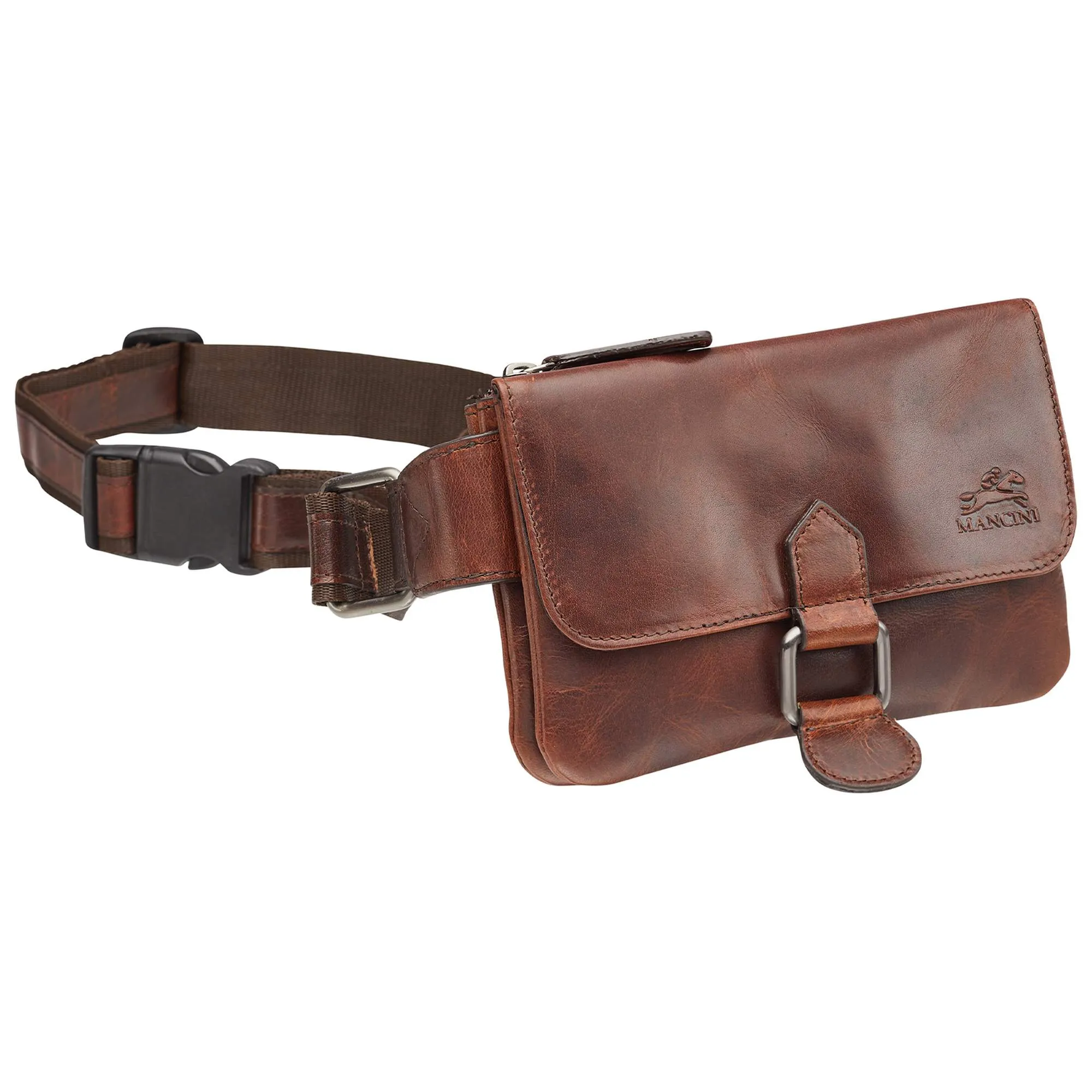 Mancini Leather Slim Waist Bag