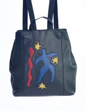 Matisse Backpack - Art Inspired Square Leather Backpack or Shoulder Bag