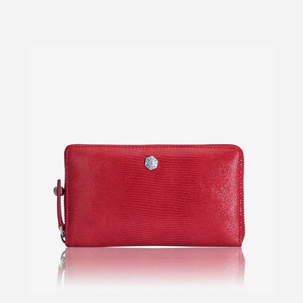 Medium Zip Around Purse, Cherry