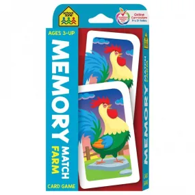 Memory Match Farm Card Game - Ages 3 , Animals, Early Reading, Counting, Matching, Vocabulary