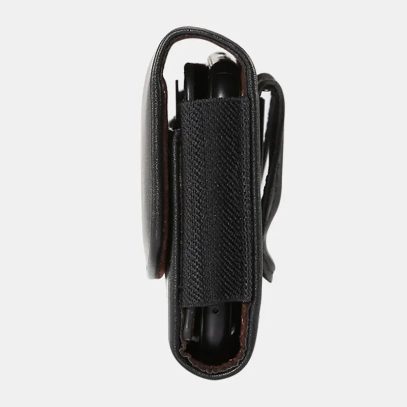 Men Faux Leather 7.2 Inch Phone Bag Waist Belt Hanging Pack With Loop