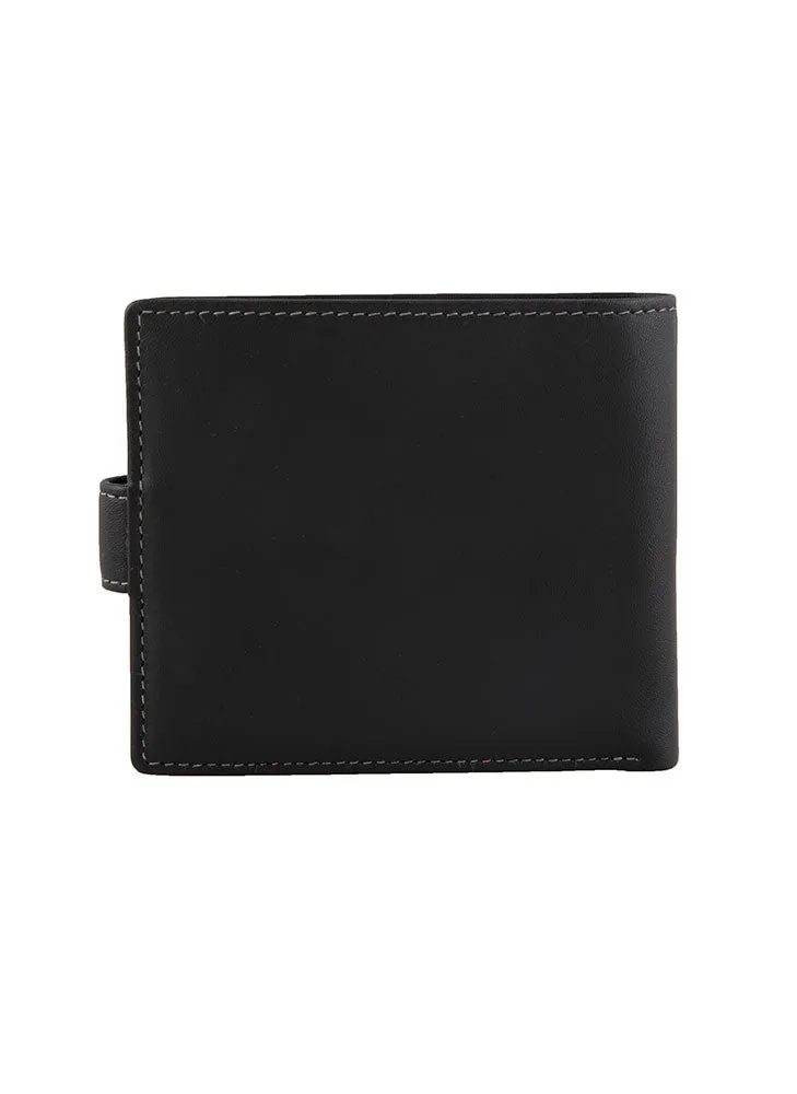 Men's Smooth Nappa Leather Bifold Wallet with RFID Blocking and Coin Purse