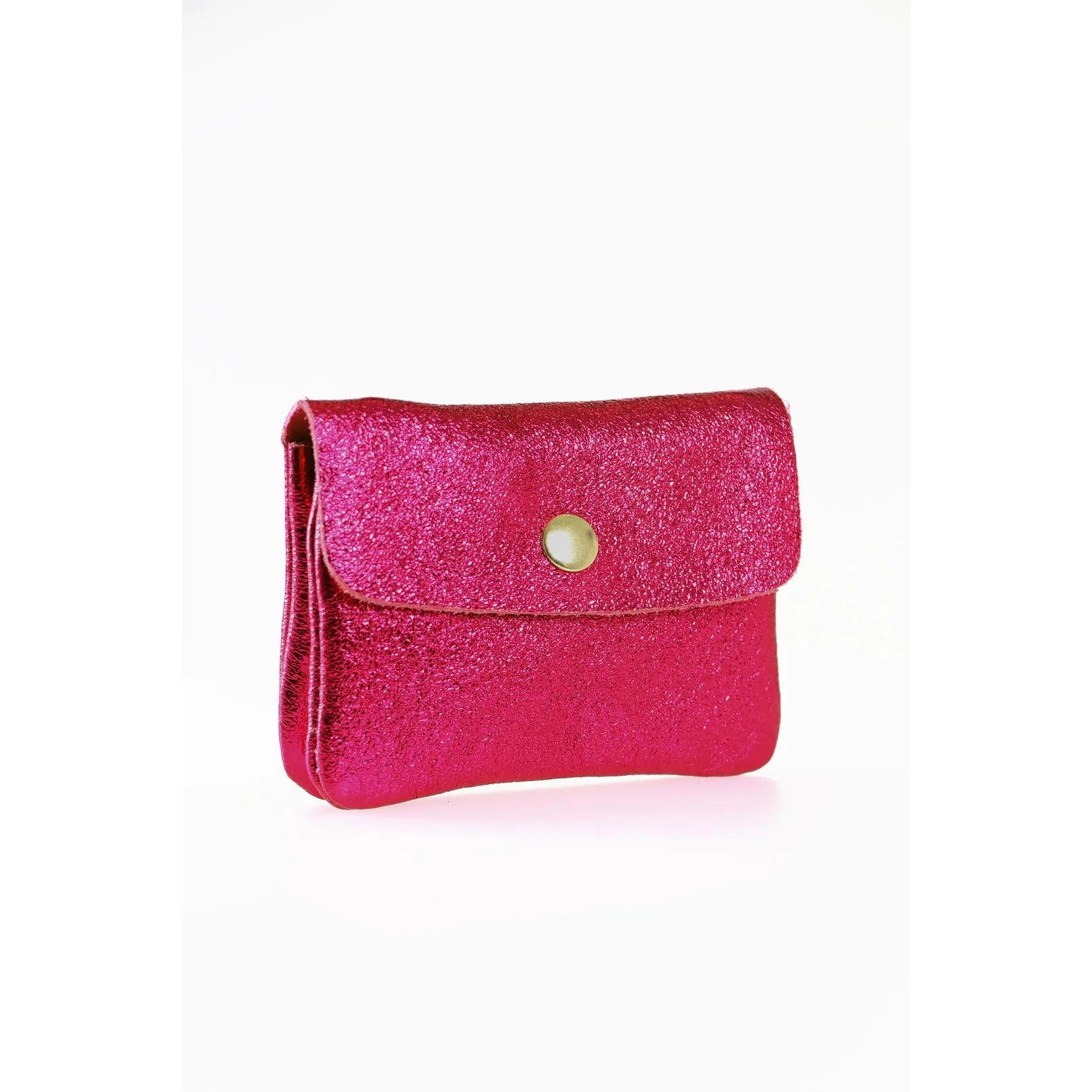 Metallic Magenta Leather Purse