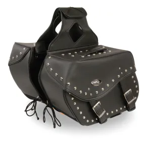 Milwaukee Leather SH553ZB Black Large Zip-Off PVC Studded Throw Over Saddlebags