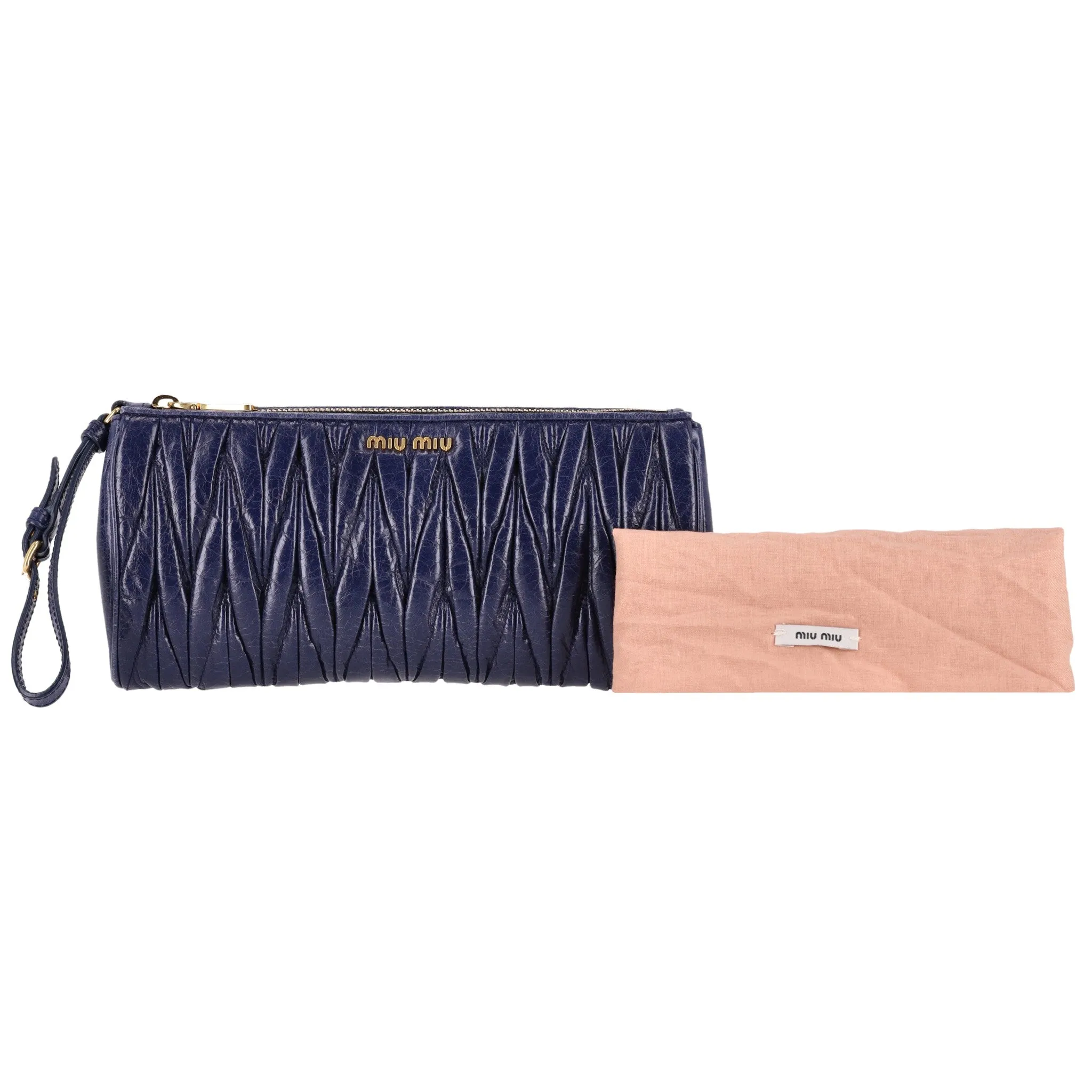 Miu Miu Matelasse Leather Clutch Bag