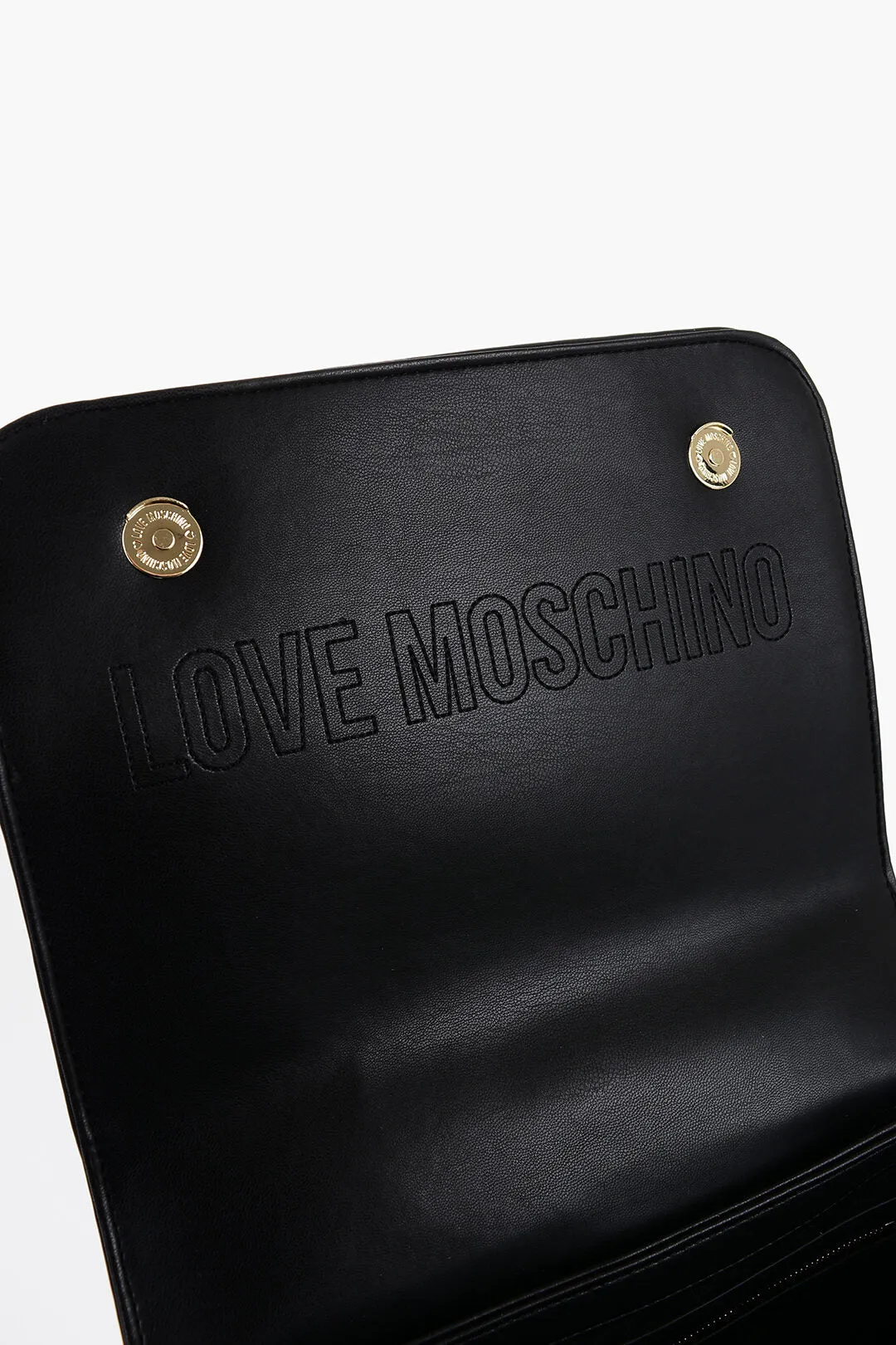 Moschino LOVE Quilted Faux Leather Shoulder Bag with Golden Logo