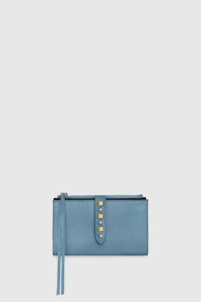 Multi Studded Wallet With Chain Strap Bag In Blue