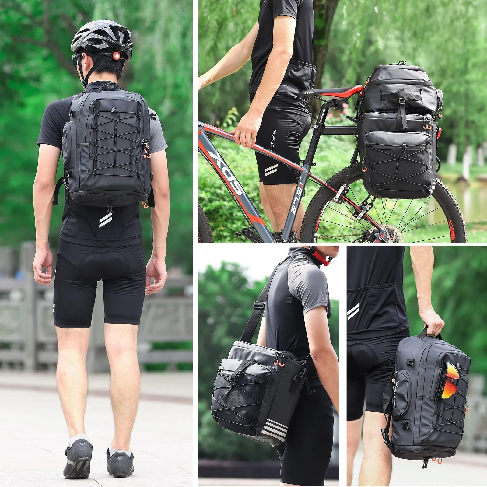 Multifunctional Bike Bag Rear Seat Trunk Bag Waterproof Bicycle Pannier MTB Mountain Cycling Luggage Sport Backpack