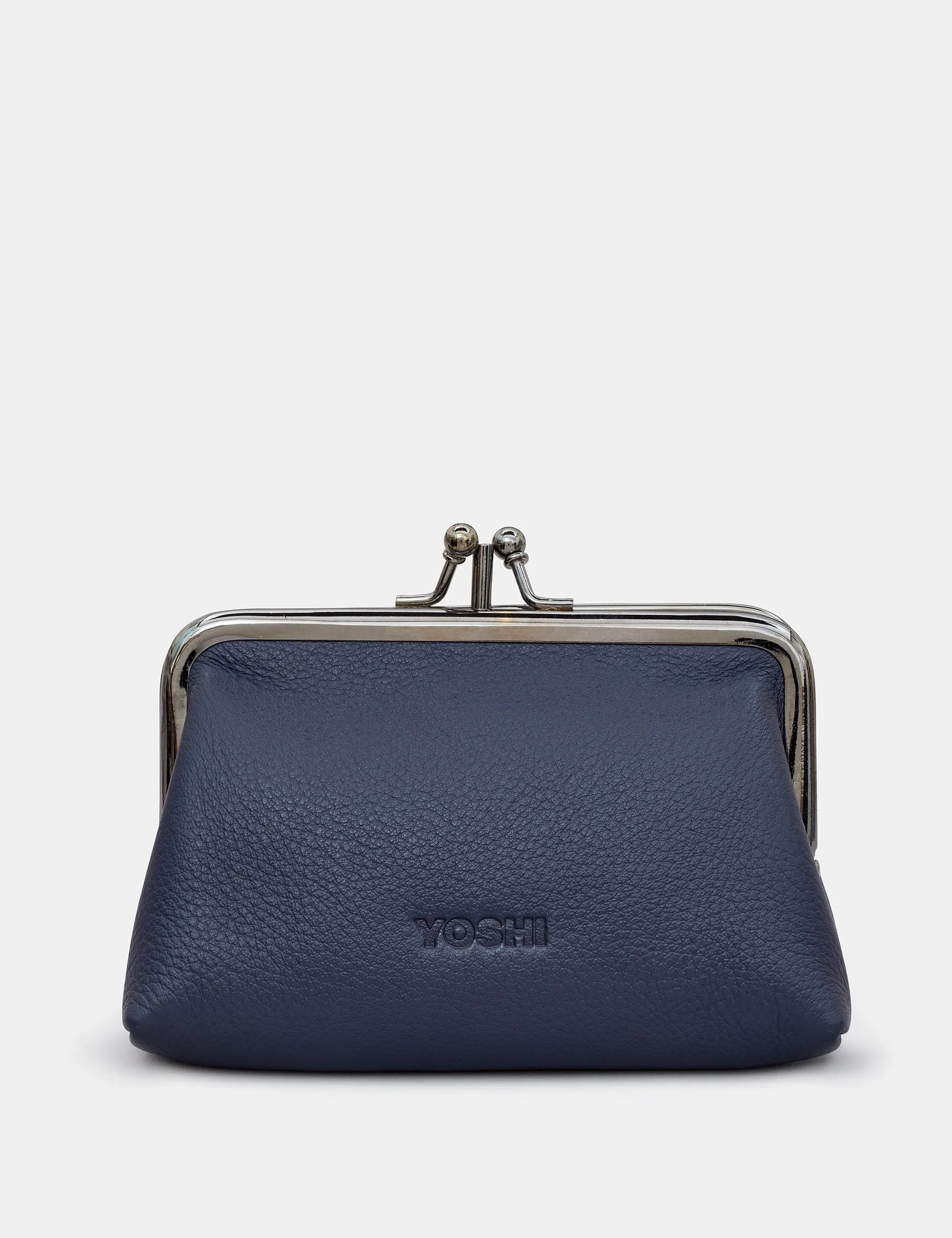 Navy Leather Aubrey Frame Purse