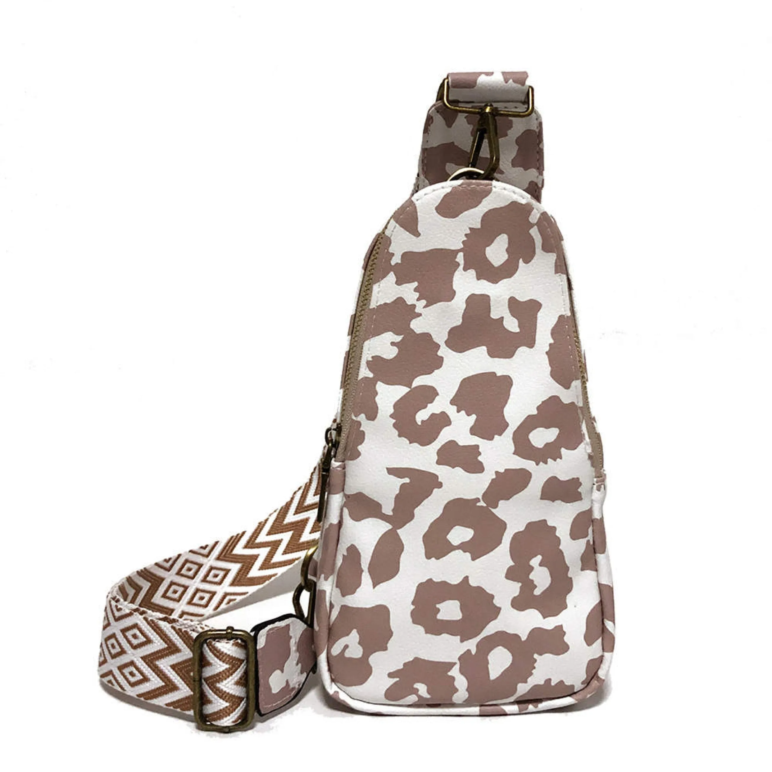 *NEW Sling Crossbody - White Taupe Leopard