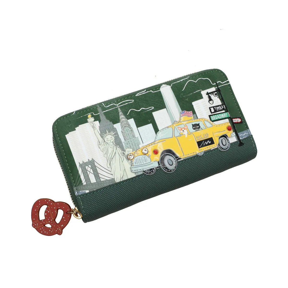 New York City Cats & Corgis Large Ziparound Wallet