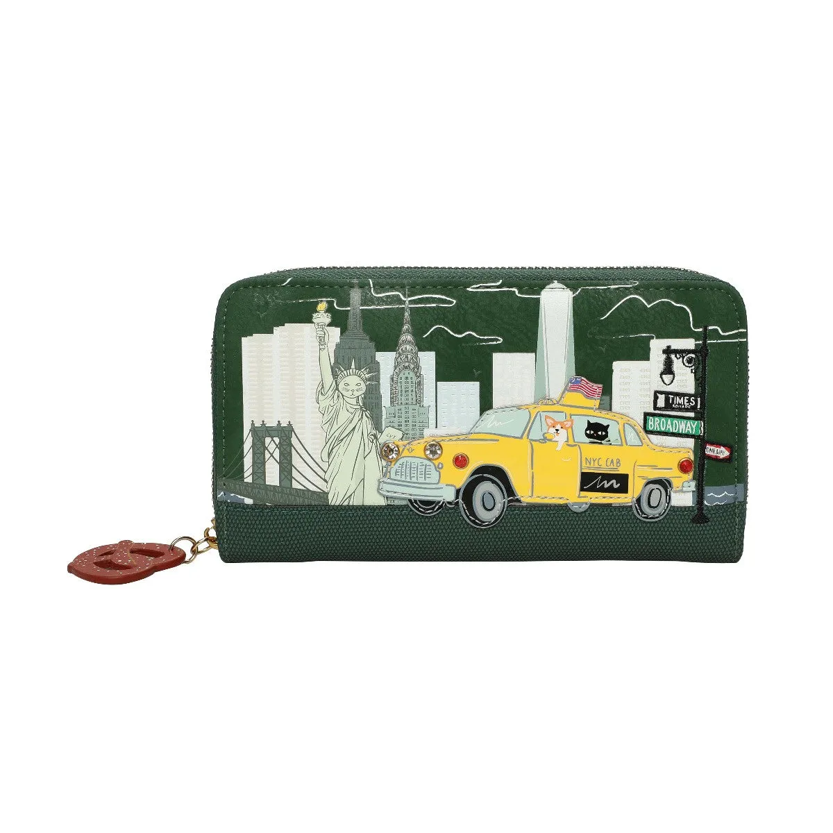 New York City Cats & Corgis Large Ziparound Wallet