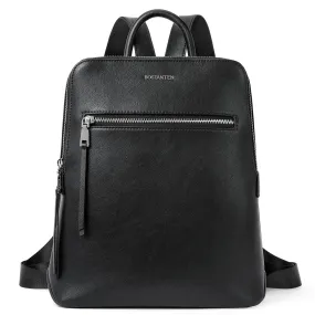 Nombongo Soft Leather Backpack — Pitch-Black