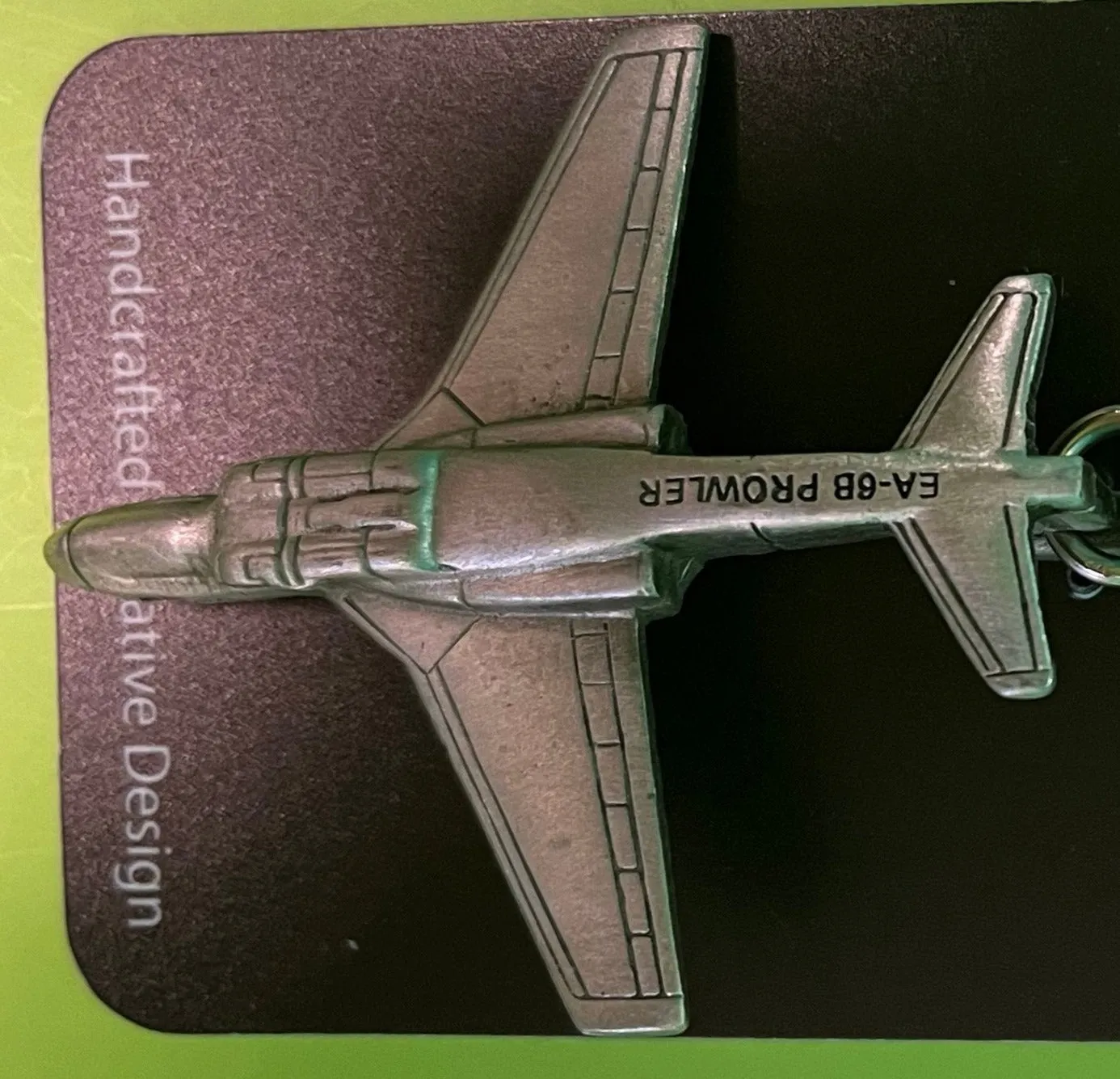 Northrop Grumman EA-6B Prowler Pewter Airplane Keychain