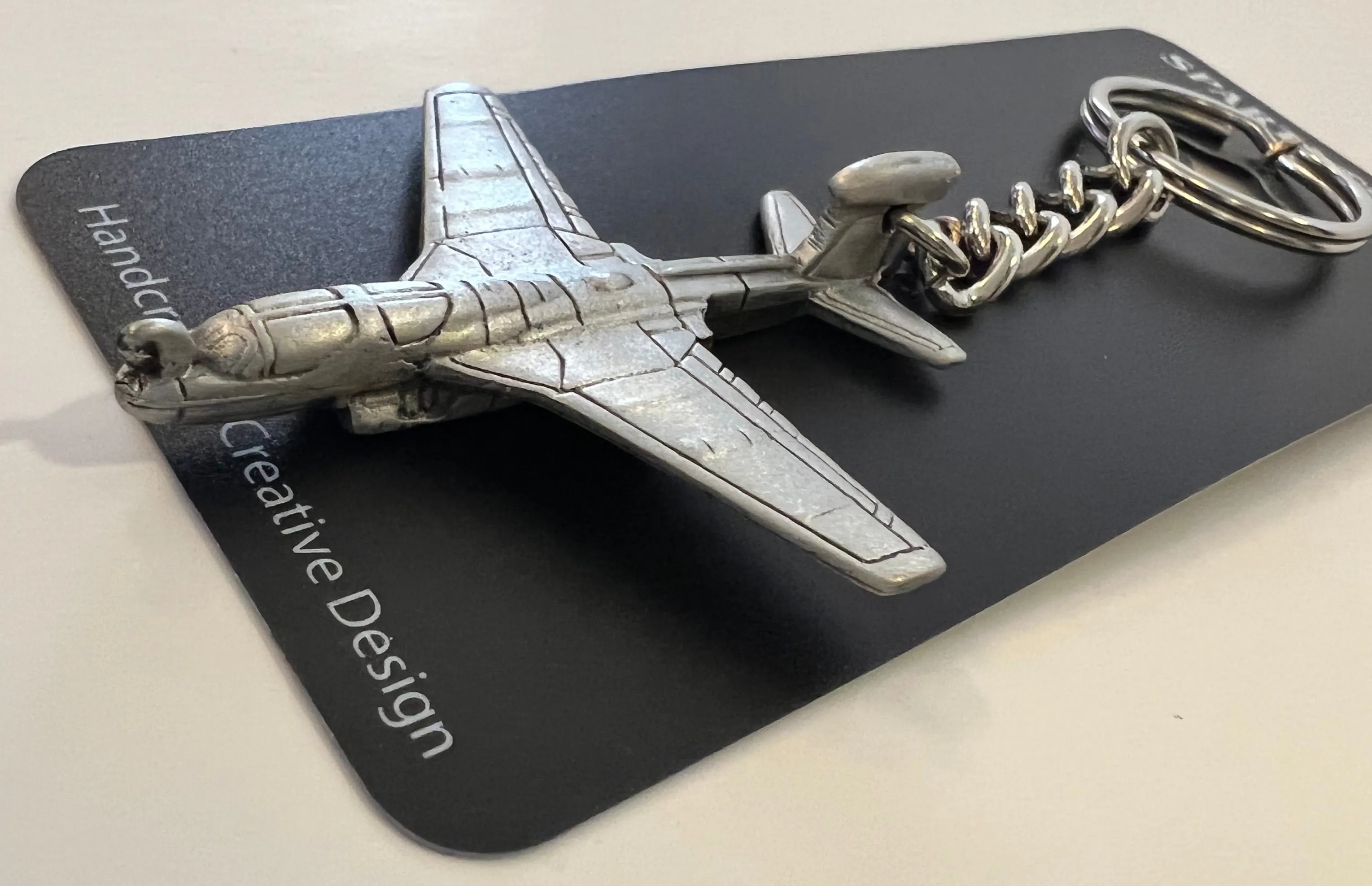 Northrop Grumman EA-6B Prowler Pewter Airplane Keychain