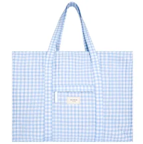 Oasis Blue Gingham Overnighter Tote