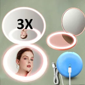 Oh She Shines Compact Led Portable Makeup Mirror - Cosmetic Luminous Effect