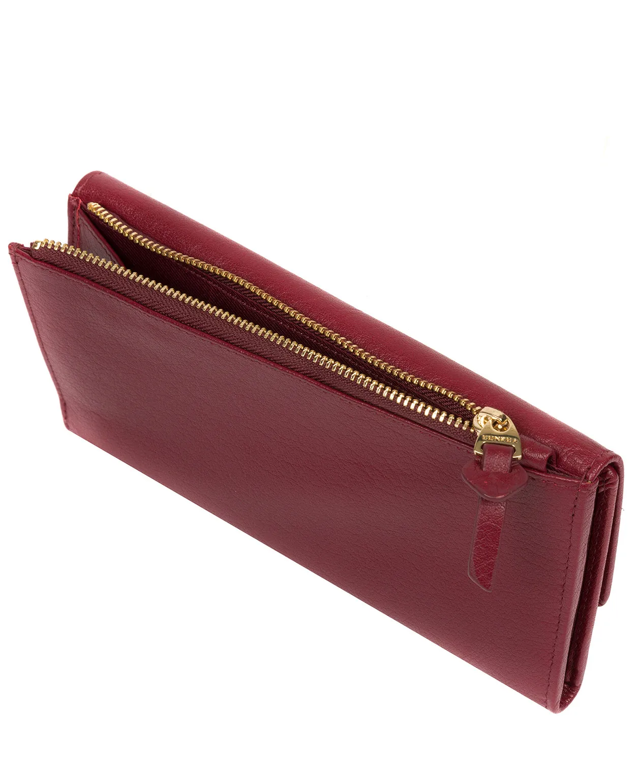 'Ollie' Deep Red Leather RFID Purse