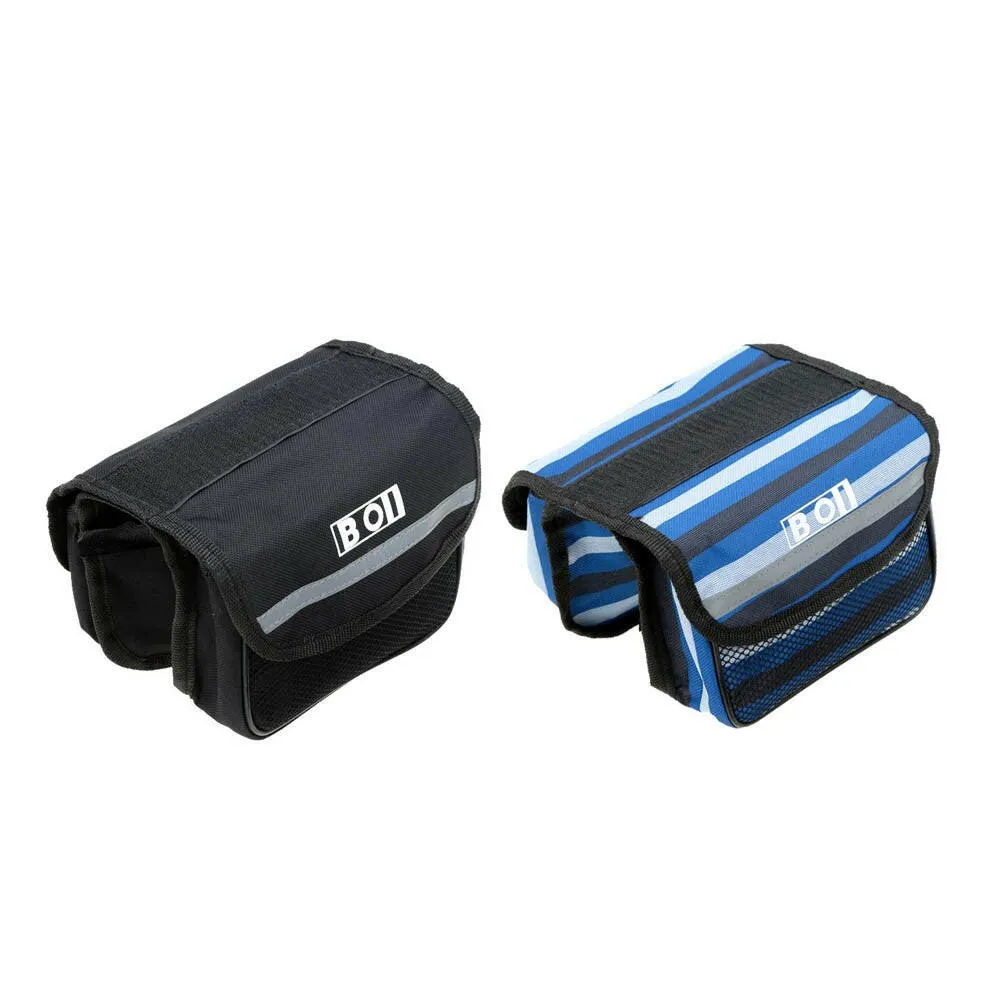 Outdoor Cycling Phone Touch Screen Pouch Pannier Bicycle Front Tube Bag Double Size