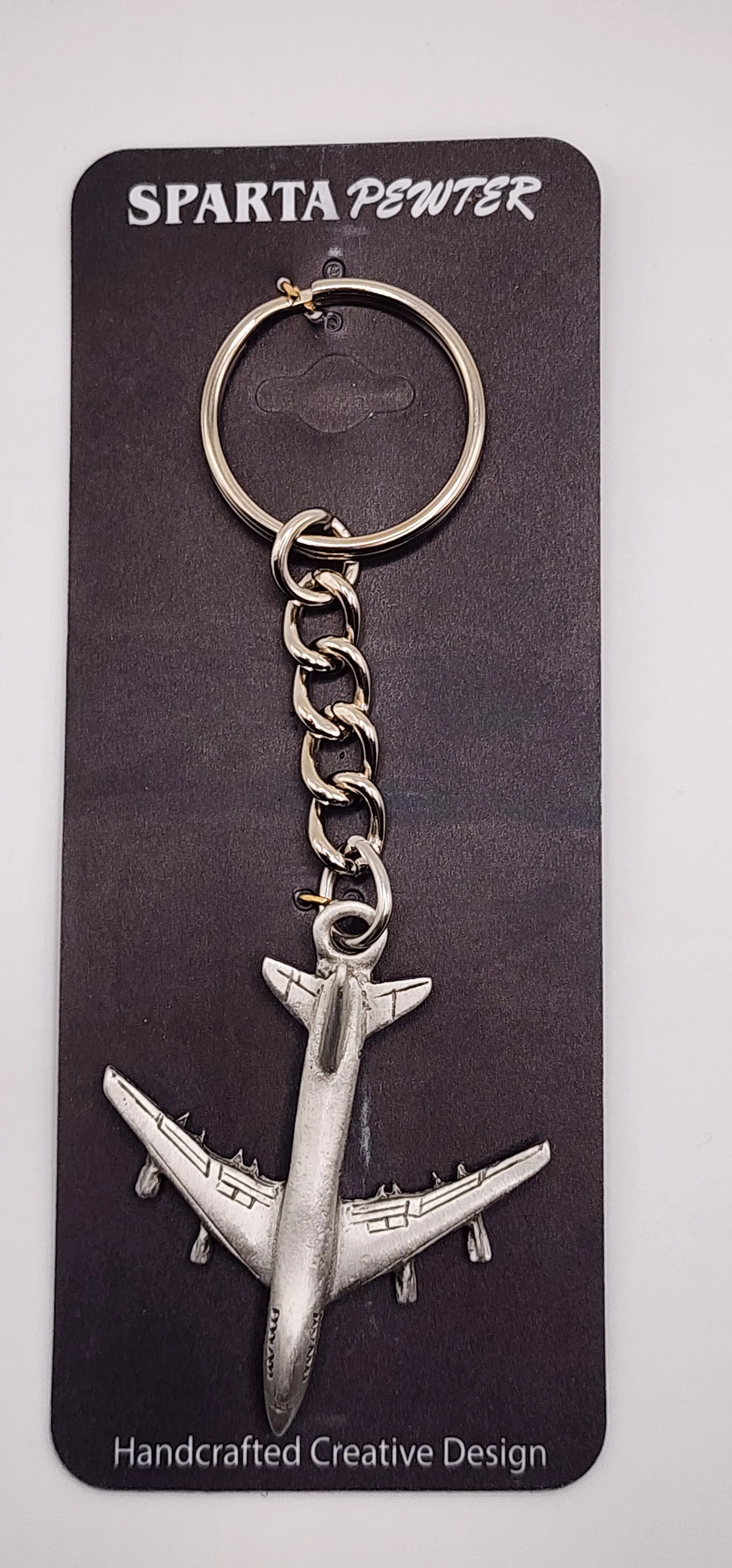 Pan Am Boeing 747 (B747) Airliner Pewter Keychain