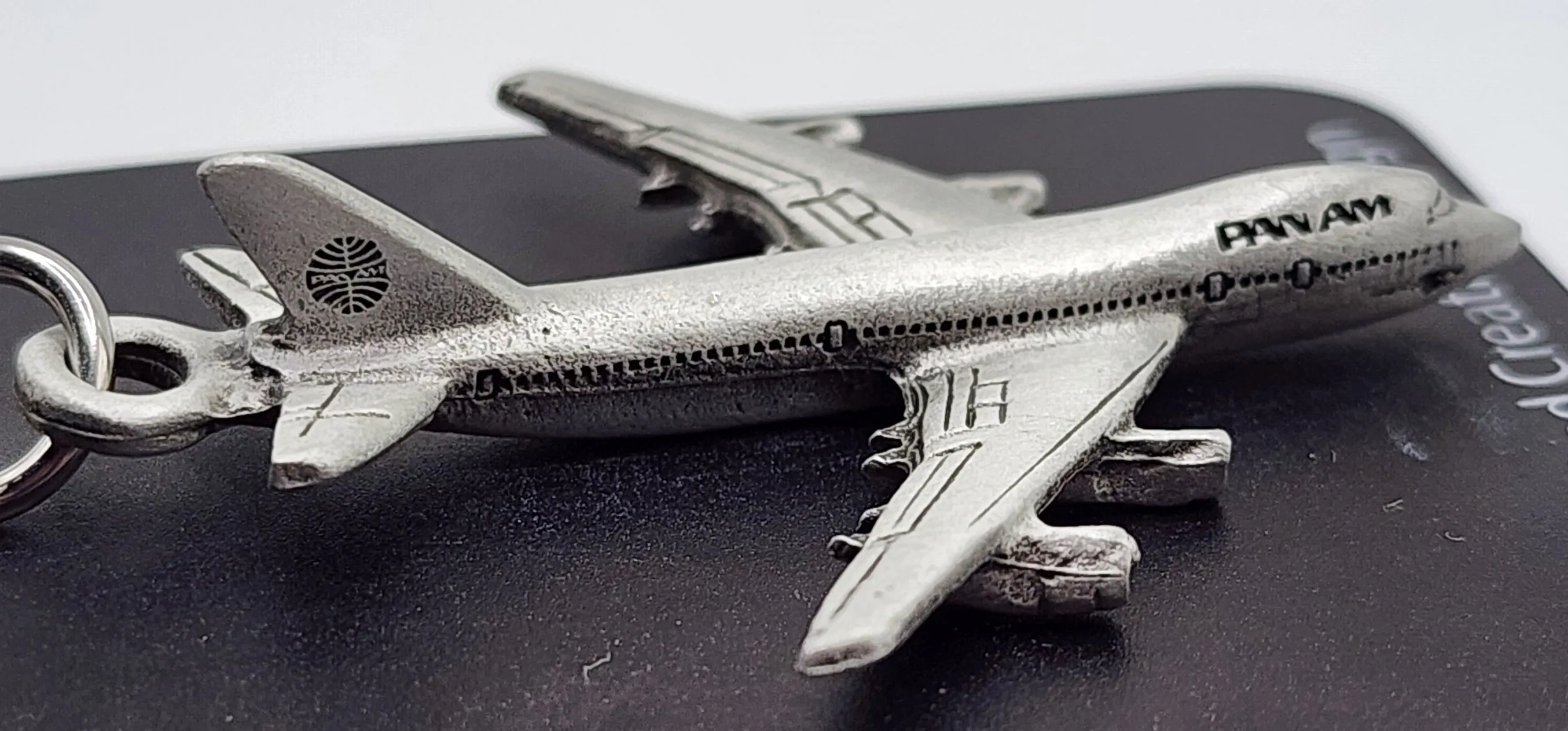 Pan Am Boeing 747 (B747) Airliner Pewter Keychain