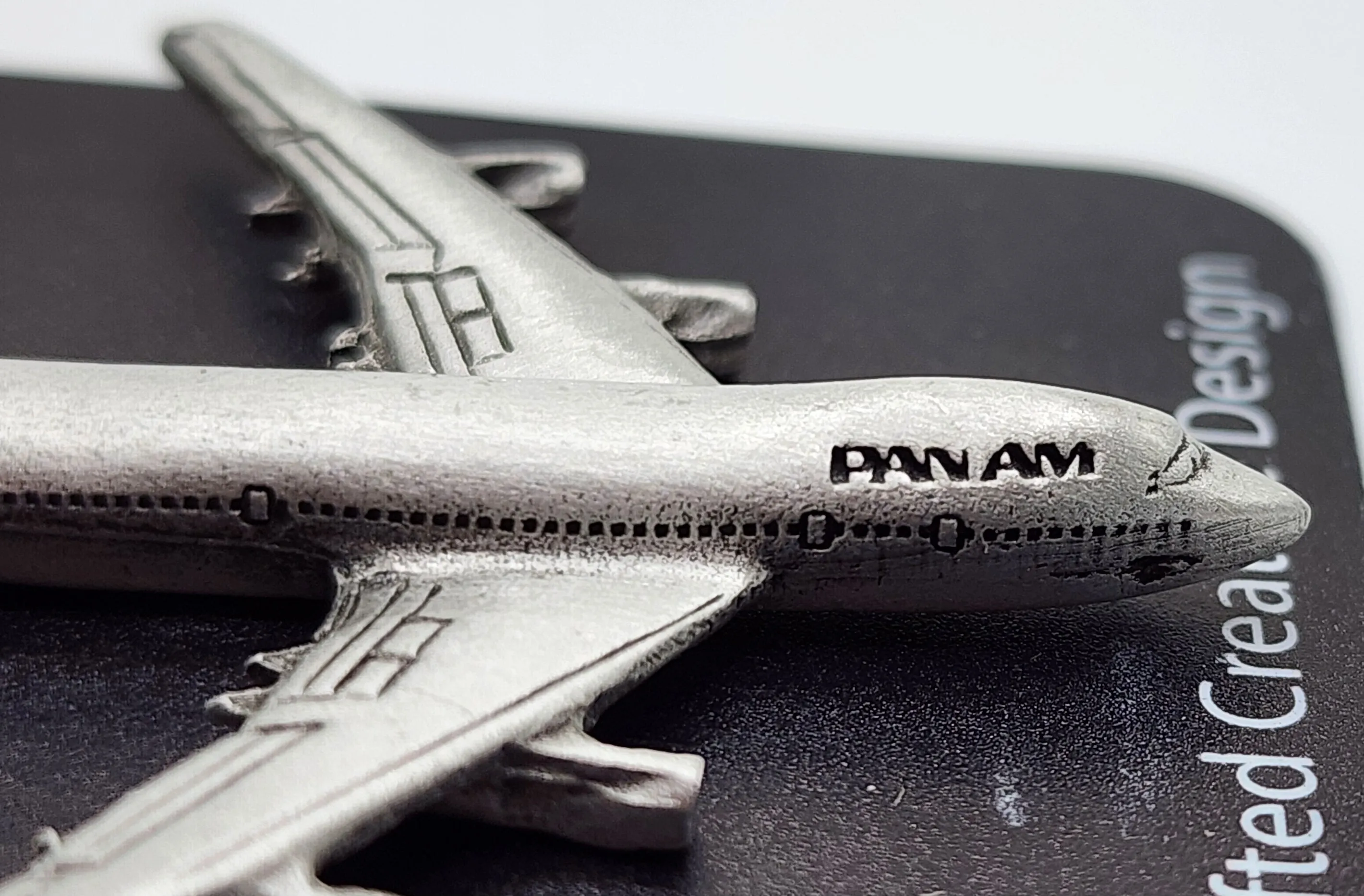 Pan Am Boeing 747 (B747) Airliner Pewter Keychain