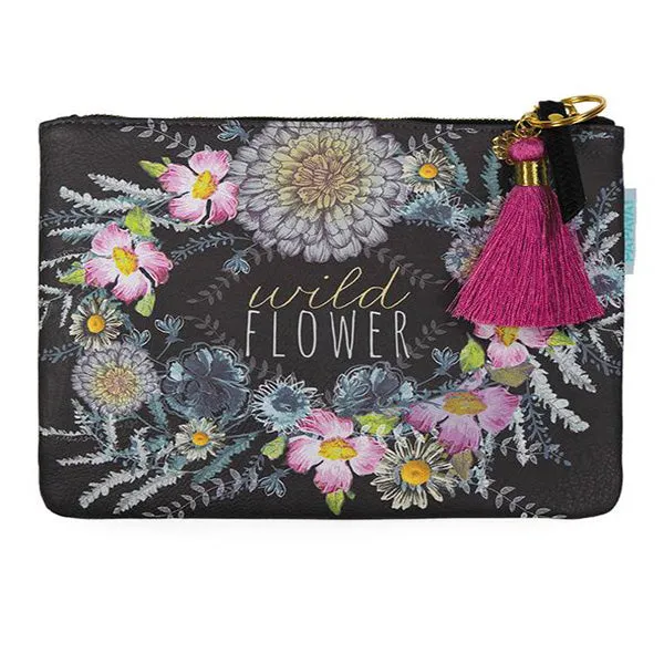 PAPAYA! Wildflower "Seeds" Pocket Clutch in Black, Pink, Lavender, & Blue-Green