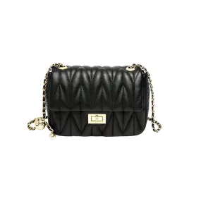 Penthouse Black Quilted Shoulder Bag