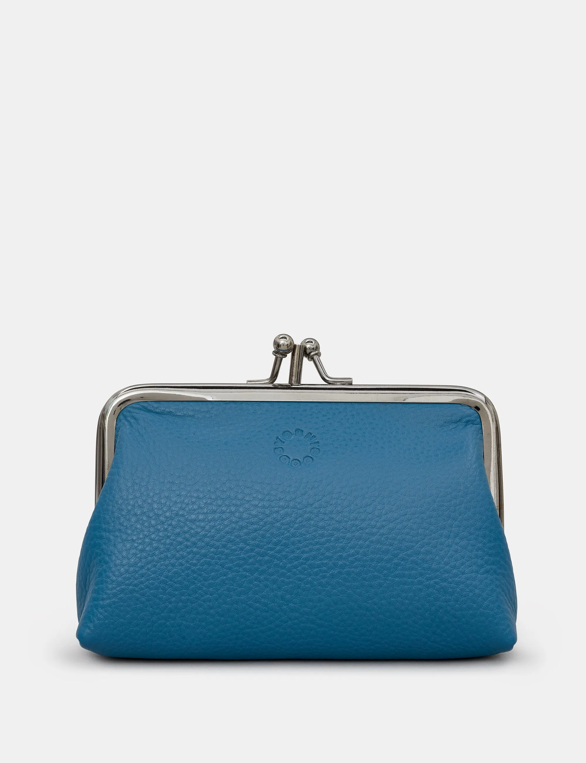 Petrol Blue Leather Aubrey Frame Purse