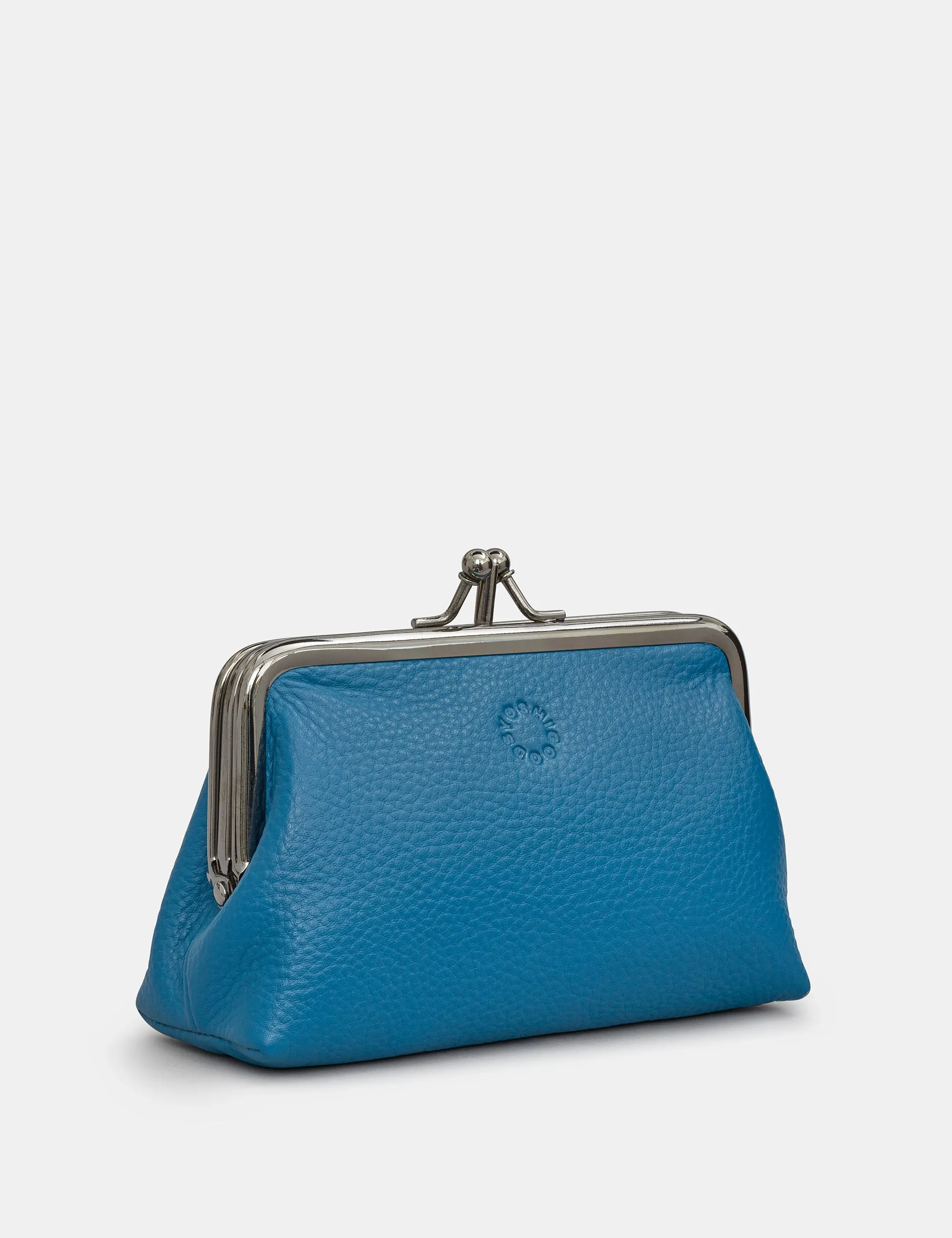 Petrol Blue Leather Aubrey Frame Purse