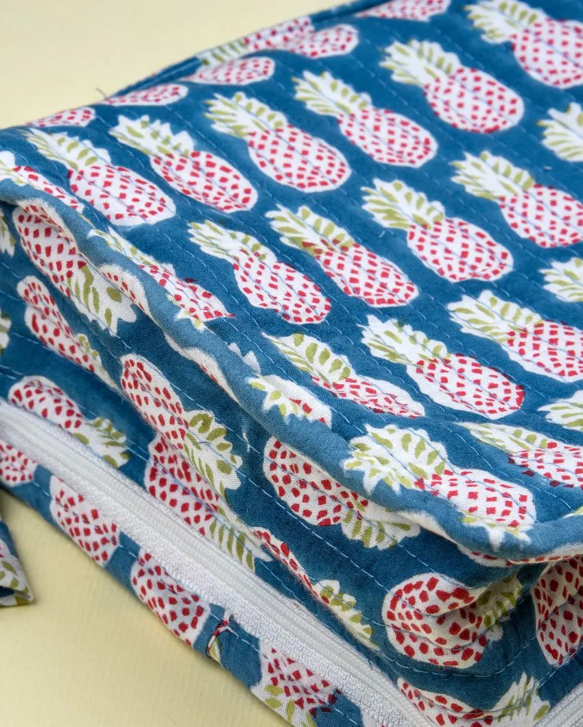 Pineapple Charm Block Printed Jewellery & Travel Organizer