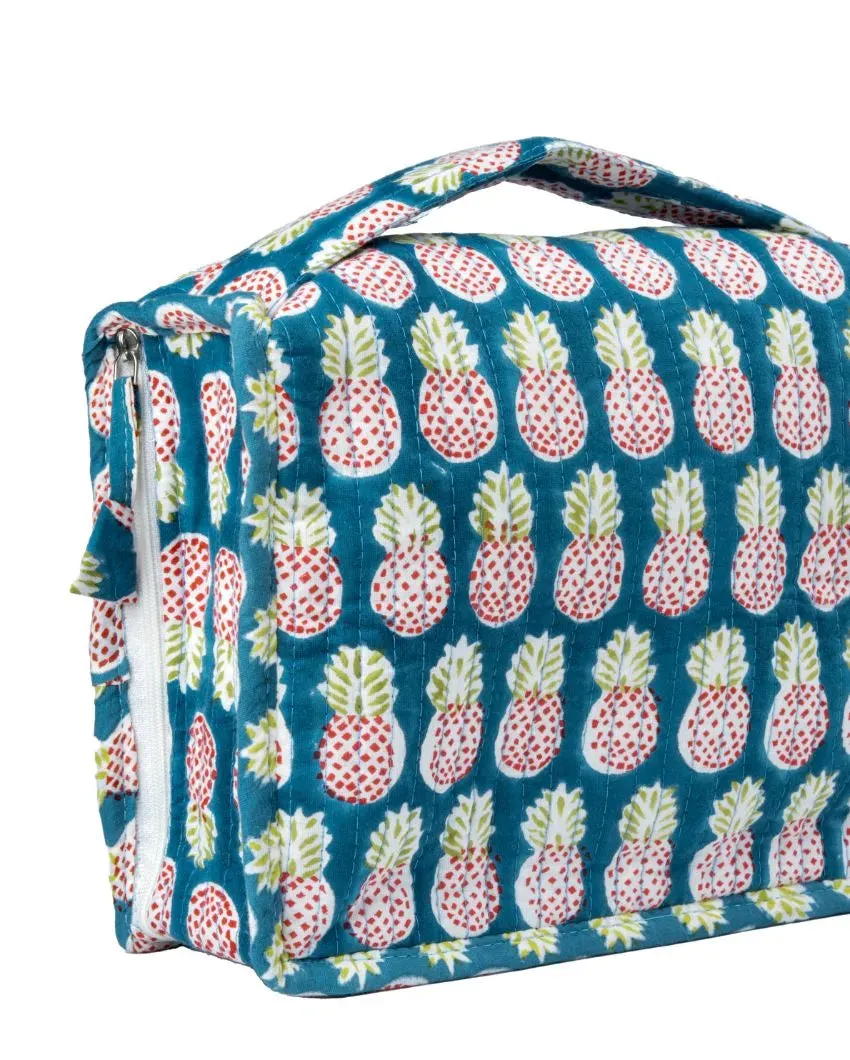 Pineapple Charm Block Printed Jewellery & Travel Organizer