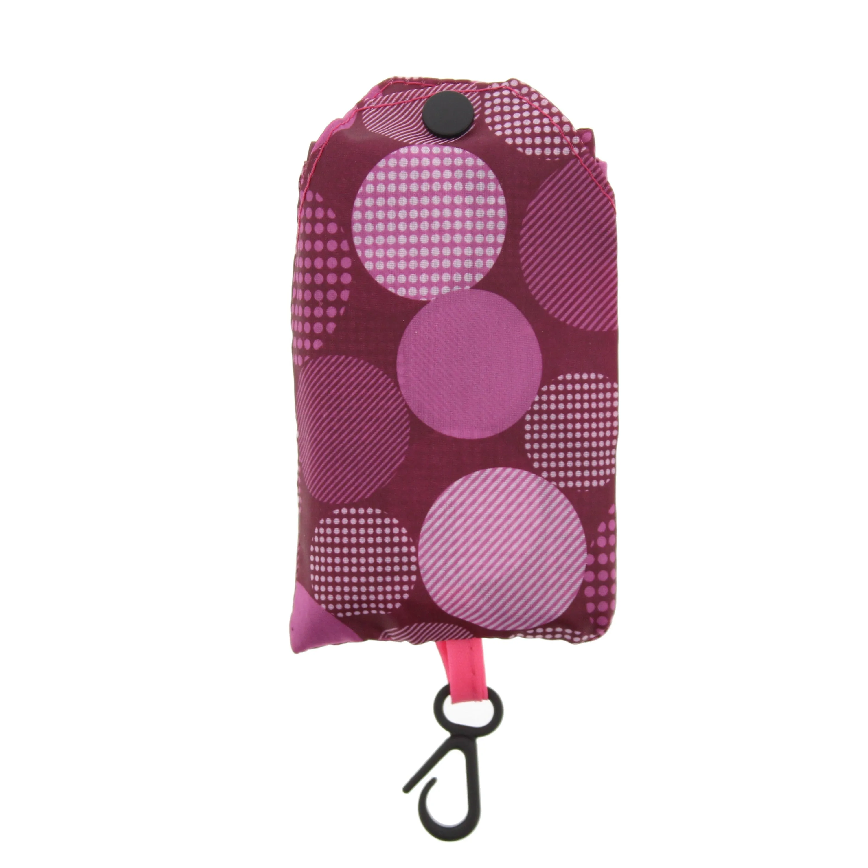 Pink Polka Dot Shopping Bag in Pocket Pouch